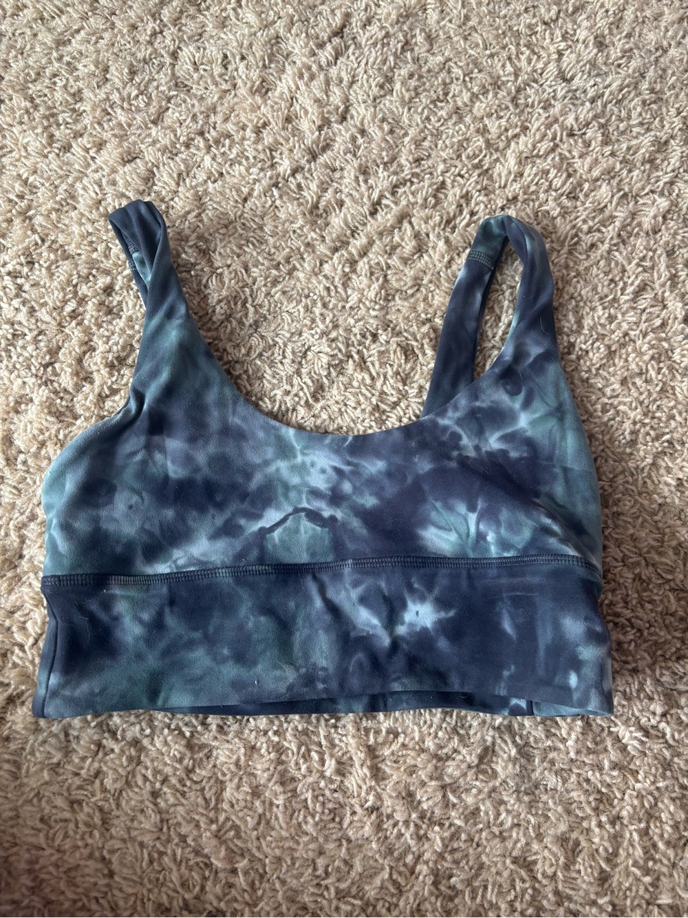lululemon athletica Tie-Dye Scoop Sports Bra — Black & Green